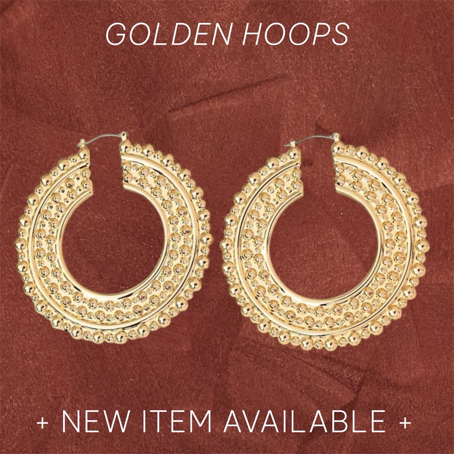 Gold Textured Hoops