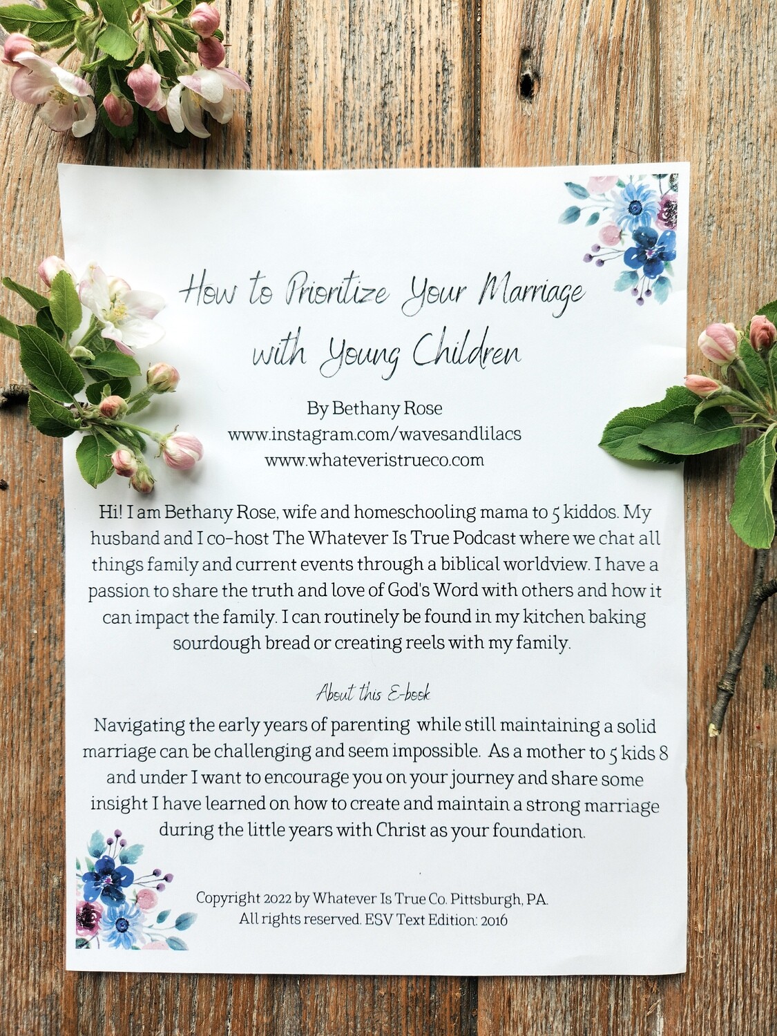Prioritizing Your Marriage Mini E-Book