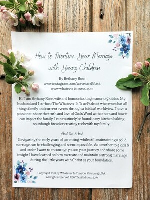Prioritizing Your Marriage Mini E-Book