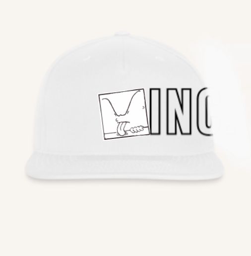 White/Wrap-Around-Logo/Snapback-Hat