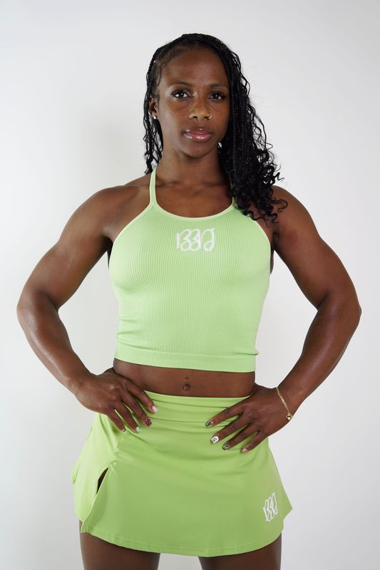 Ribbed Racer Back Tank Honeydew
