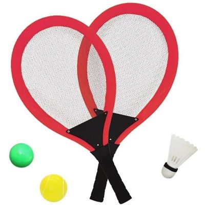 Jeu de Raquettes de Tennis Badminton Set, 3 in 1 Rouge