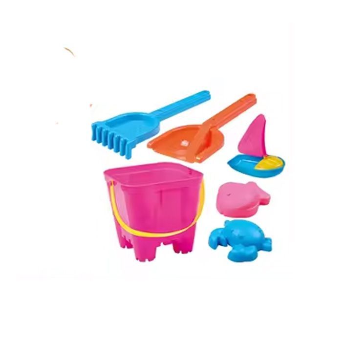 7pcs -Seau A Sable Coloré Rose