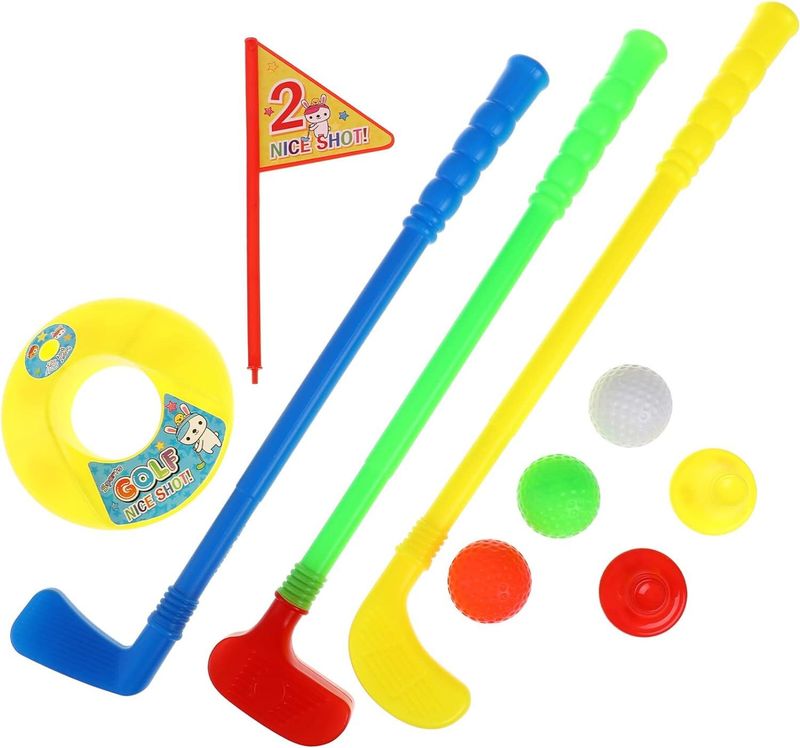 Ensemble de clubs de golf, jeu de balle de golf, clubs de golf, trou d'entraînement pour l'extérieur et l'intérieur, jouets de sport parent-enfant Ensemble de clubs de golf, jeu de balle de golf, clubs de golf, trou d'entraînement pour l'extérieur et l'intérieur, jouets de sport parent-enfant