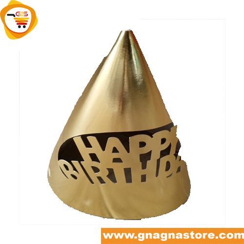 Chapeau happy birthday connect en or métallisé