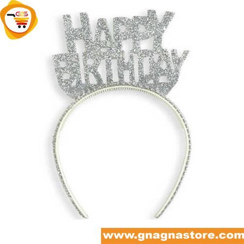 Couronne happy birthday argentée