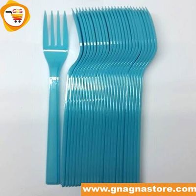 Fourchette en plastique 25 pièces bleue