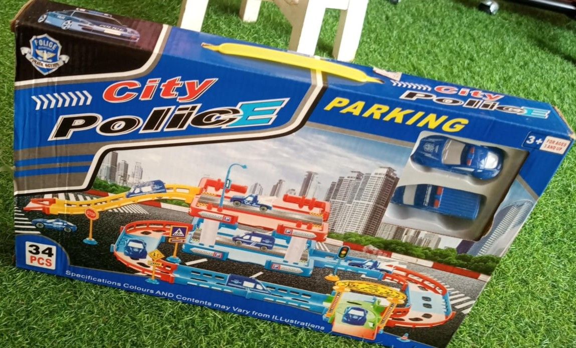 Parking de ville de police pour enfants, 34 pièces - Multi couleur