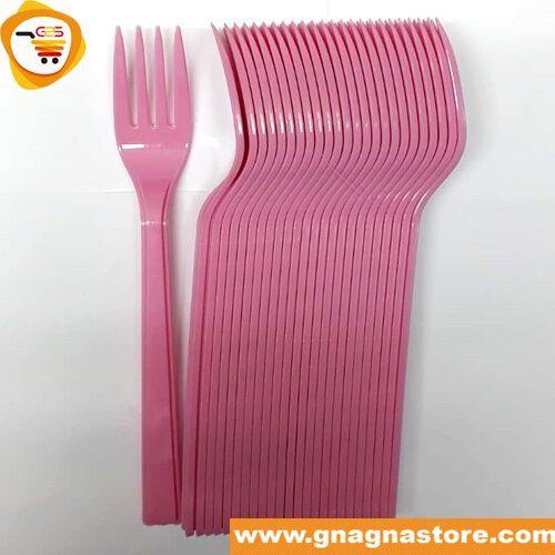 Fourchette en plastique 25 pieces rose