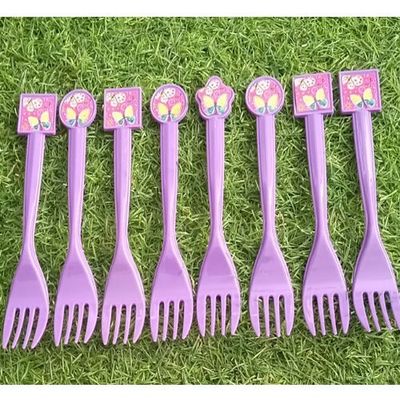 Pack de 8 fourchettes pirate mauve