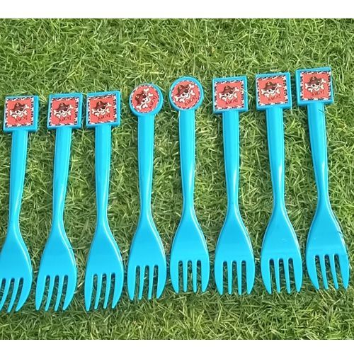 pack de 8 fourchettes pirate bleue