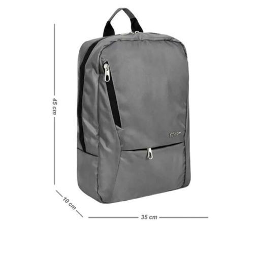 Sac à dos gris pour ordinateur portable en tissu de pluie avec port de chargement USB