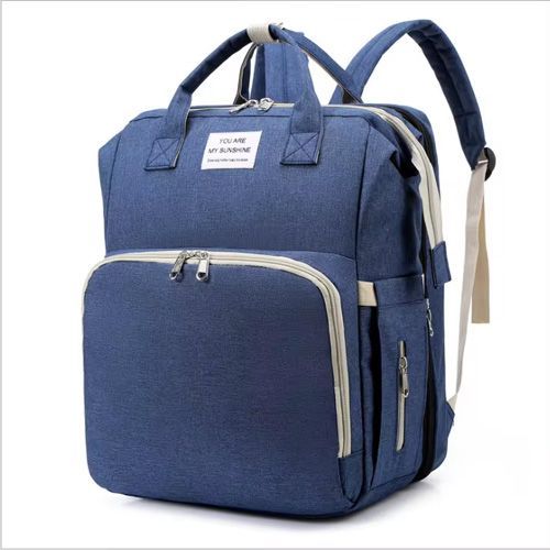 Sac à dos à langer bleu multifonctions - 3 en 1 - Sac, Lit bébé, Change bébé