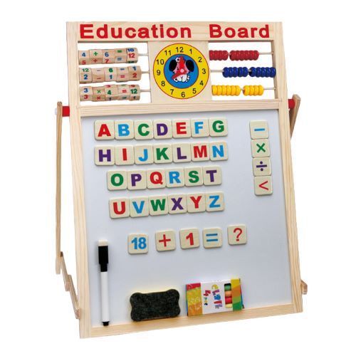 Chevalet en bois pour enfants 6 en 1, tableau blanc, tableau noir, dessin, planche d'activités éducatives