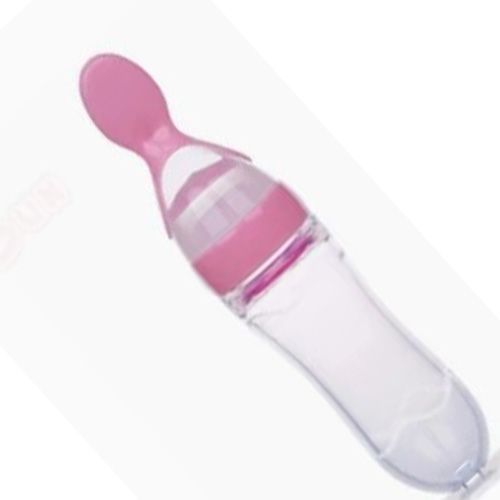 Biberon en Silicone avec Cuillère, de 90 ml, rose