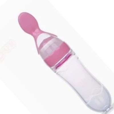 Biberon en Silicone avec Cuillère, de 90 ml, rose