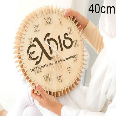 Montre Murale personnalisée en Bois raffiné de 40cm