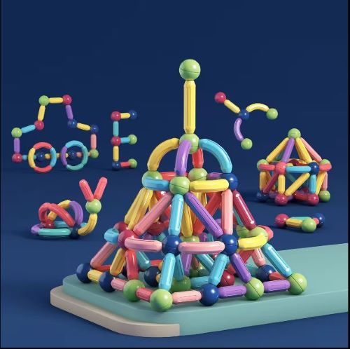 Jeu de Construction Puzzle Magnétique, 36PCS, Bâtons Magnétiques de Construction, Jeux Educatifs