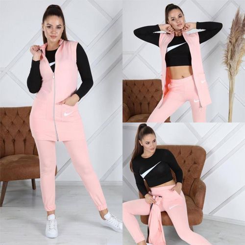 Ensemble de sport 3 Pieces Nike Rose Noir Ensemble de sport 3 Pieces Nike Rose Noir