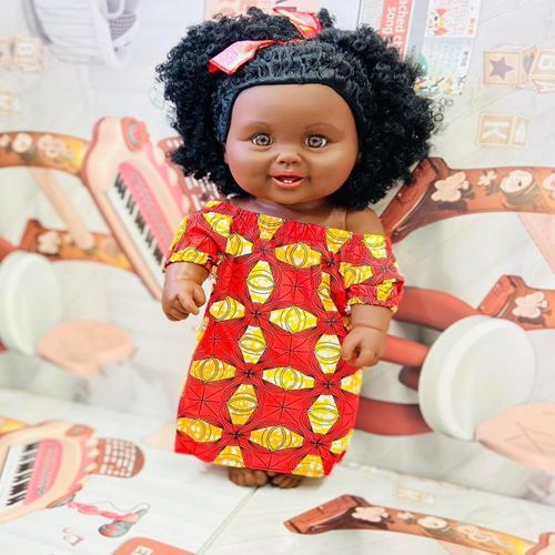 Poupée Noire Africaine en Silicone de 30 cm