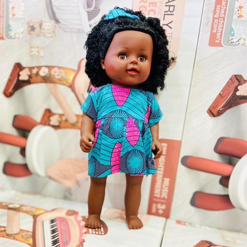 Poupée Noire Africaine en Silicone de 45 cm