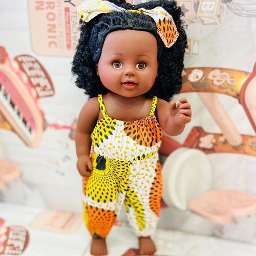 Poupée Noire Africaine en Silicone de 30 cm