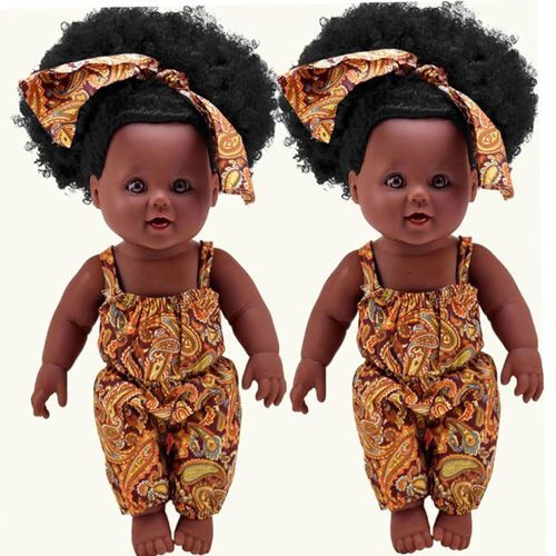 Poupée Noire Africaine en Silicone de 30 cm