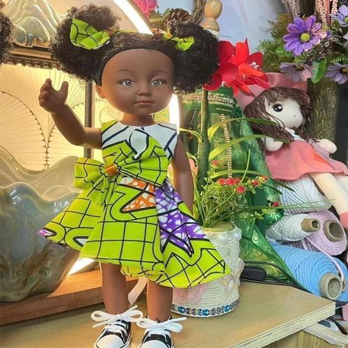 Poupée Noire Africaine en Silicone de 35 cm