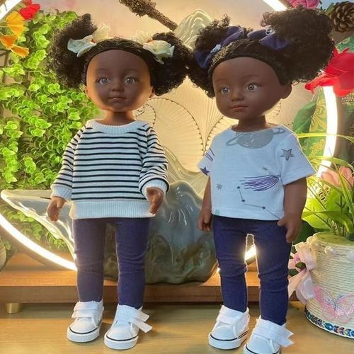 Poupée Noire Africaine en Silicone de 35 cm