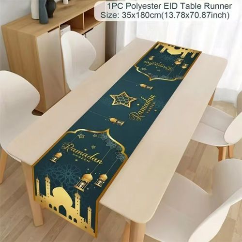 Chemin de Table Décoratif Ramadan Kareem Vert