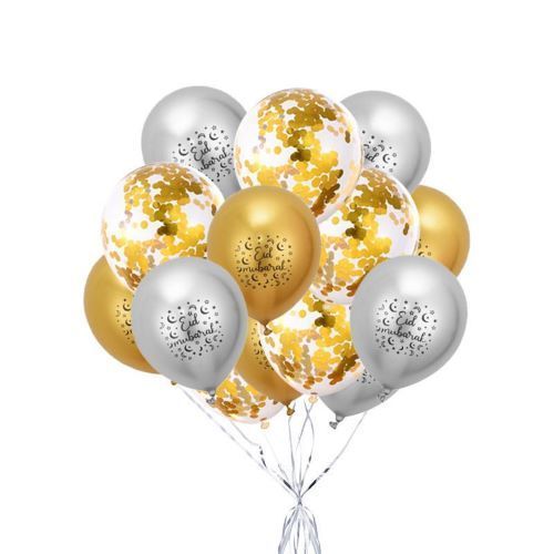 Set de 12 Ballons de Décoration Eid Moubarak
