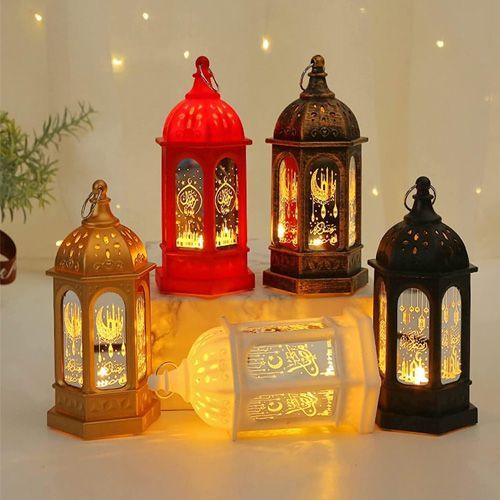 Ensemble 3 Lanternes éoliennes LED pour Ramadan, lumière Eid Mubarak, décoration pour la Maison, fête Musulmane Islamique, Cadeaux Eid al-fitr