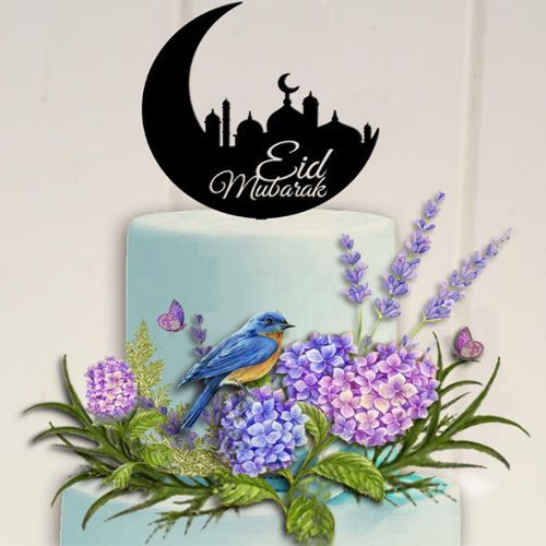 Eid Mubarak Ramadan Cupcake Drapeaux Décoration De Fête D'anniversaire Bébé Douche Ornement Fête Islam Musulman Acrylique Gâteau Topper