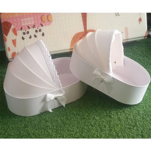 Ensemble de 2 Boites  à fleurs romantiques pour arrangements floraux Blanc Boite Cadeau Naissance, Ramadan Careme Eid 33*19*8 et 36,5*21*7,8
