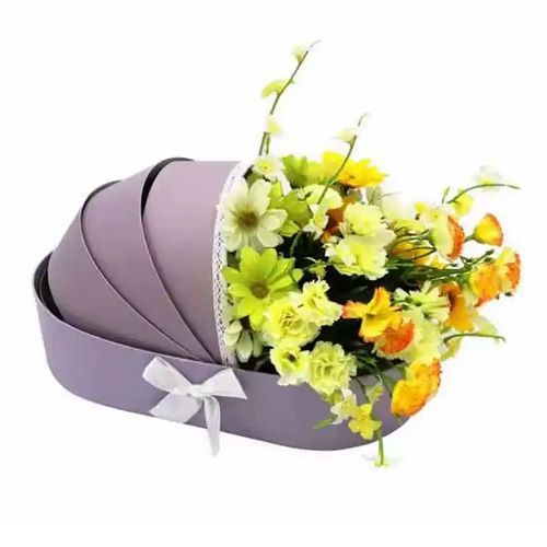 Boite à fleurs romantiques pour arrangements floraux Mauve Boite Cadeau Naissance, Ramadan Careme Eid 33*19*8