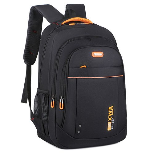 Nouveau sac à dos de voyage grande capacité pour ordinateur portable, décontracté, pour affaires et loisirs, pour femmes et hommes Noir Orange
