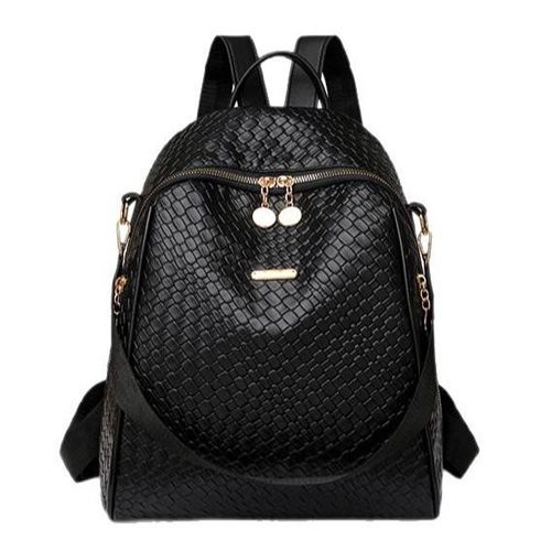 Nouveau sac à dos de voyage grande capacité pour femme en cuir PU tendance Noir