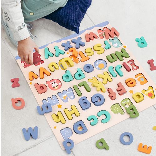 Puzzle Montessori Bus scolaire en bois, planche de pêche, lettres de l'alphabet et chiffres, jouet de tri de formes mathématiques pour enfants