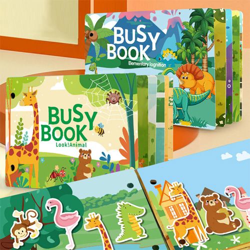 Livre d'activités éducatif Montessori pour enfants, petit livre autocollant, jouet éducatif pour l'éveil des bébés