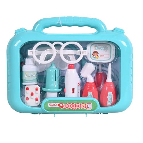 Jeu de rôle en plastique, valise de jeu de simulation, set de médecin, kit médical pour enfant 13 pièces