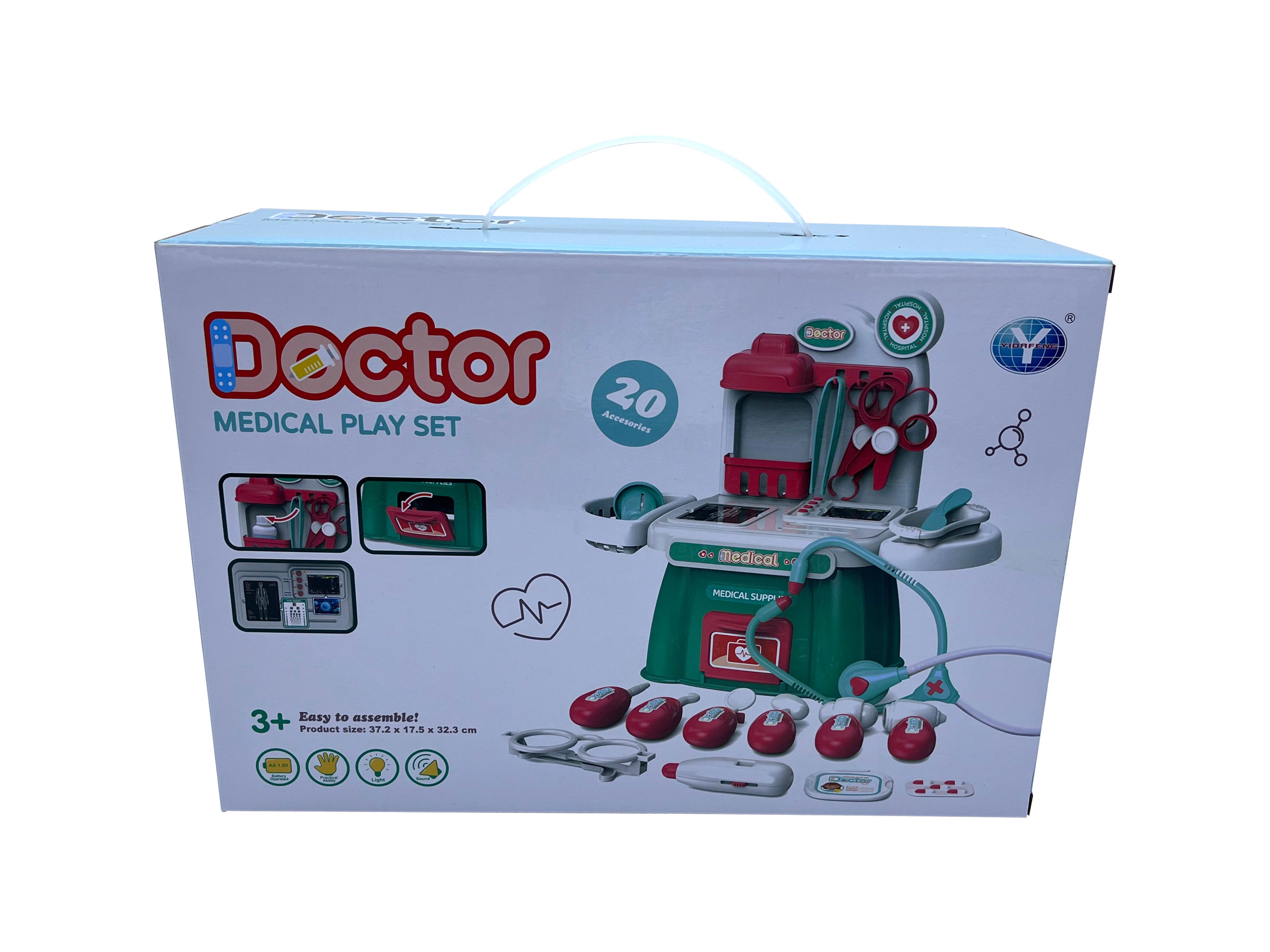 Coffret de jeu Doctor Medical Toys 20 pièces Valise 3 en 1