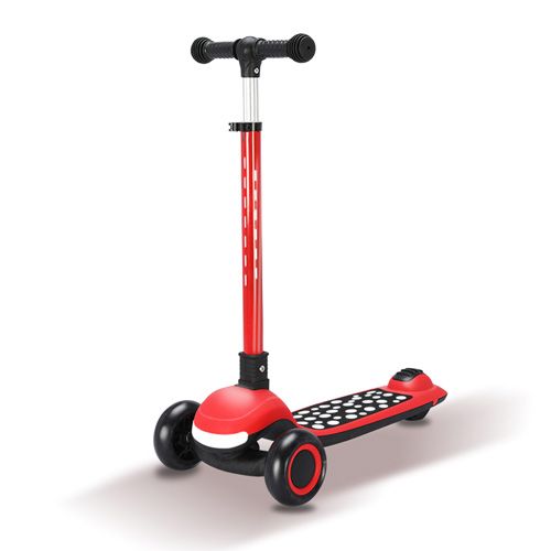 Trottinette pliable pour enfants, trottinette pour enfants, trottinette pour enfants, trottinette à 3 roues avec lumière LED, Coloris Rouge