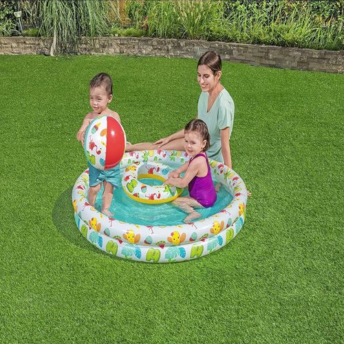 Kit piscine gonflable Bestway avec ballon de plage et bouée Kit piscine gonflable Bestway avec ballon de plage et bouée