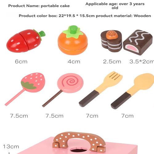 Gâteau De Joyeux Anniversaire En Bois 10 Pièces, Bricolage Pour Faire Semblant De Jouer, Avec Bougies