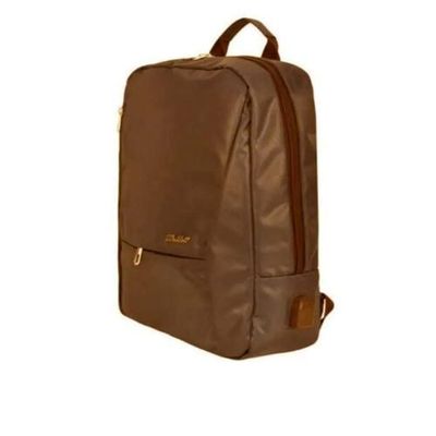 Sac à dos marron pour ordinateur portable en tissu de pluie avec port de chargement USB Sac à dos marron pour ordinateur portable en tissu de pluie avec port de chargement USB