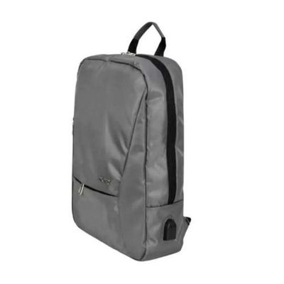 Sac à dos gris pour ordinateur portable en tissu de pluie avec port de chargement USB Sac à dos gris pour ordinateur portable en tissu de pluie avec port de chargement USB