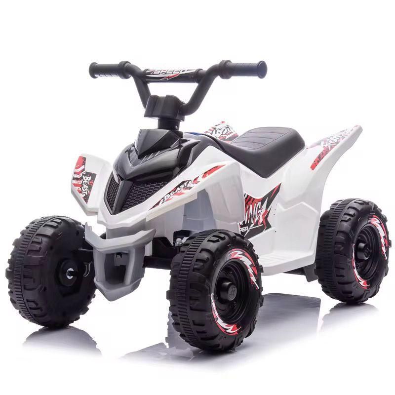 Quad Moto Électrique Blanche pour Enfants de 3 à 10 Ans Jouet Électrique avec Chargeur de batterie Meilleurs Cadeaux d'anniversaire ou Noel pour les Enfants