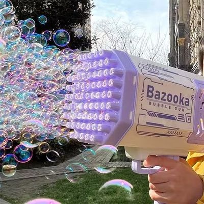Bubble Bazooka – Propulseur magique de bulles colorées rechargeable Coloris Mauve 69 Trous
