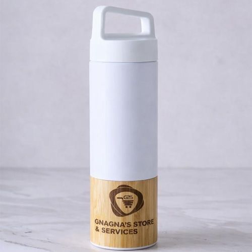 Grande Bouteille isothehrme inisstion bois  raffiné 550ml Coloris blanc