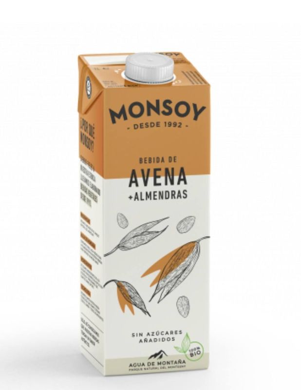 Bebida de avena y almendras de Montsoy